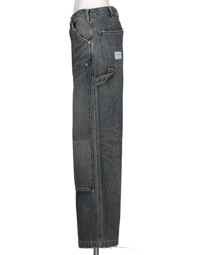 VINTAGE WASHED PAINTER DENIM WIDE PANTS