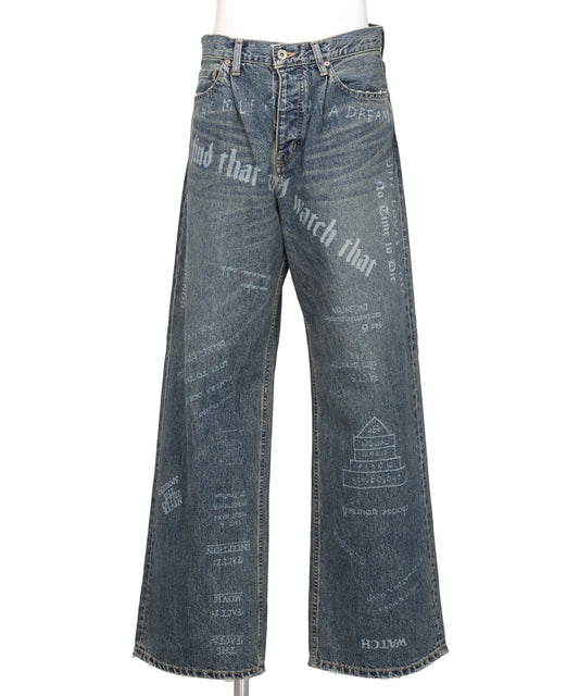 DAIRIKU(ダイリク)"TATTOO" LASER PRINTED WIDE DENIM PANTS