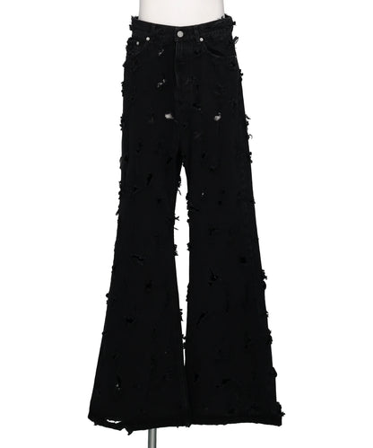 MATIÈRES FÉCALES(マチエール・フェカル)UNISEX DESTROYED JEANS WOVEN