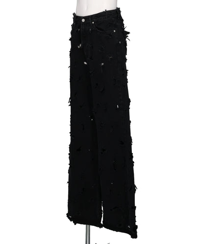 UNISEX DESTROYED JEANS WOVEN