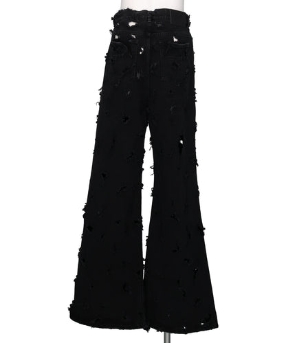 UNISEX DESTROYED JEANS WOVEN