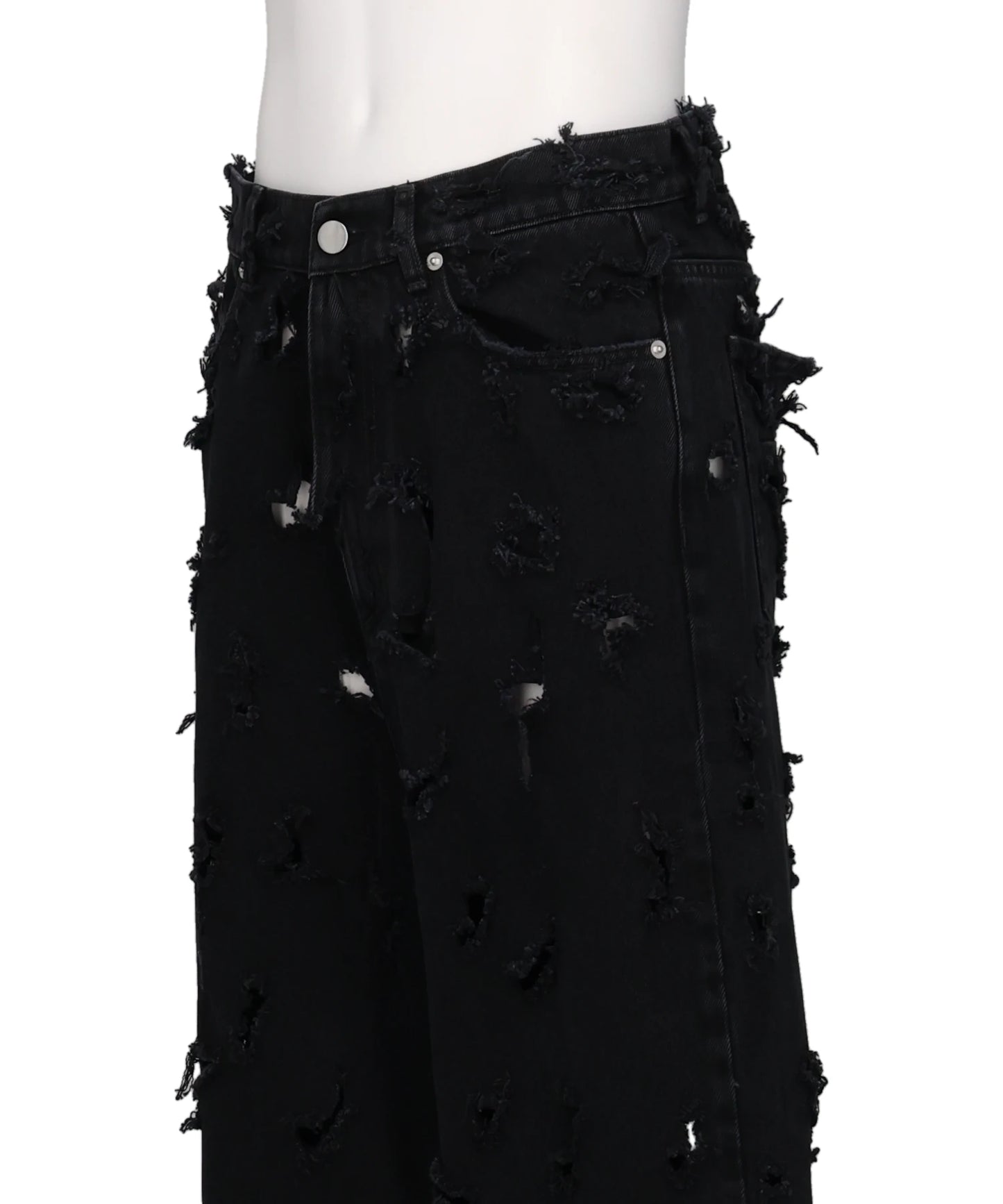 UNISEX DESTROYED JEANS WOVEN