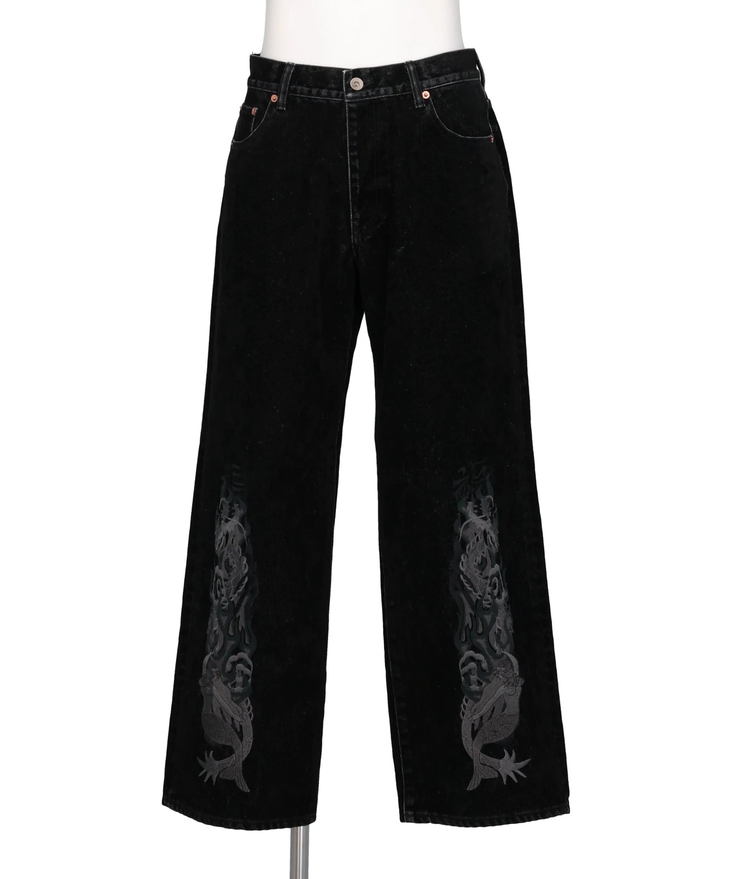 doublet(ダブレット)FLOCKED DEINM EMBROIDERED PANTS
