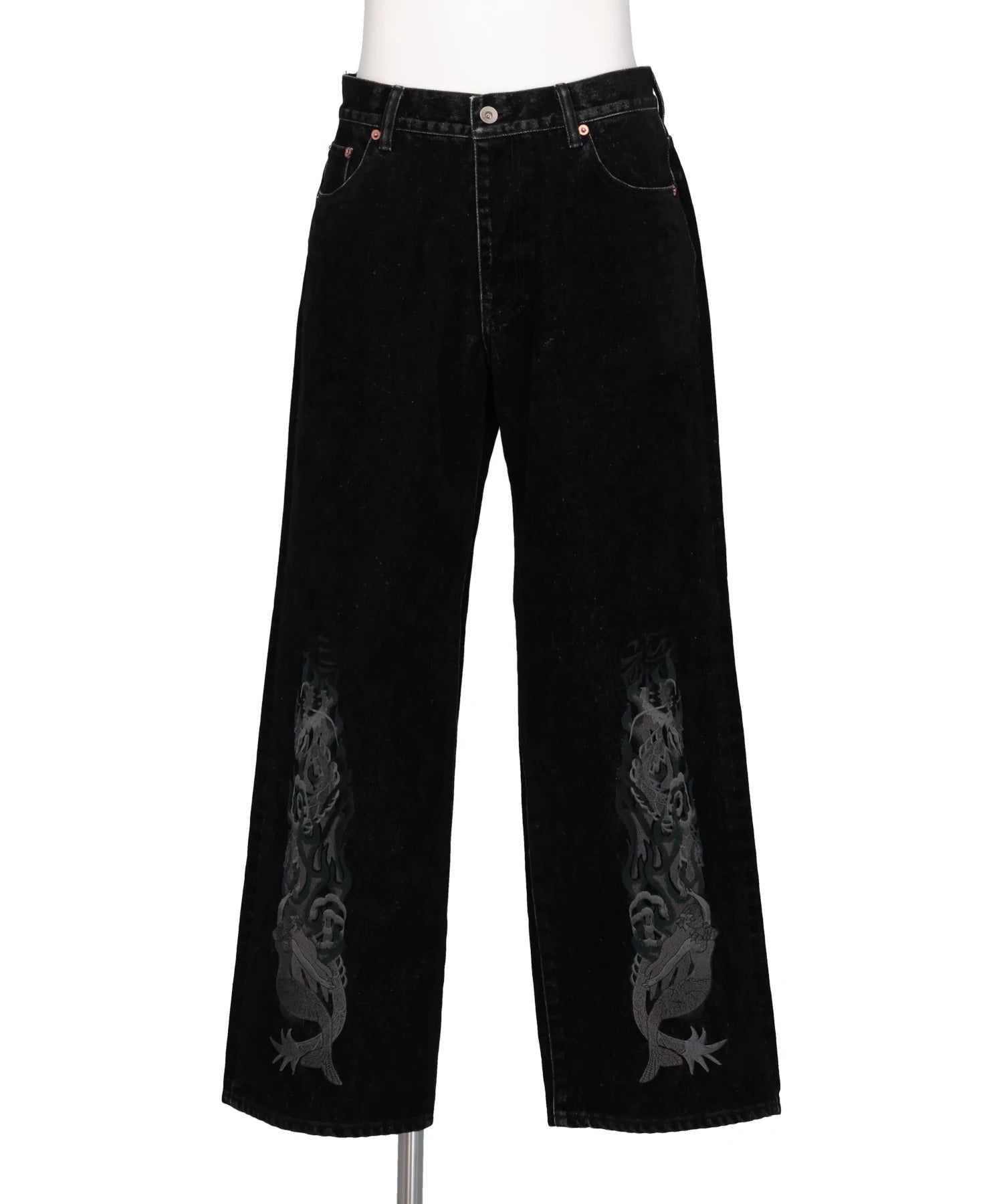 doublet(ダブレット)FLOCKED DEINM EMBROIDERED PANTS