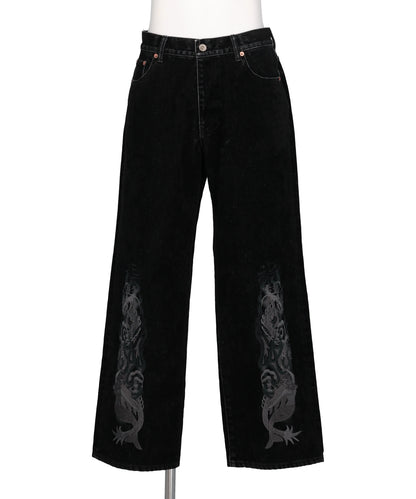 doublet(ダブレット)FLOCKED DEINM EMBROIDERED PANTS