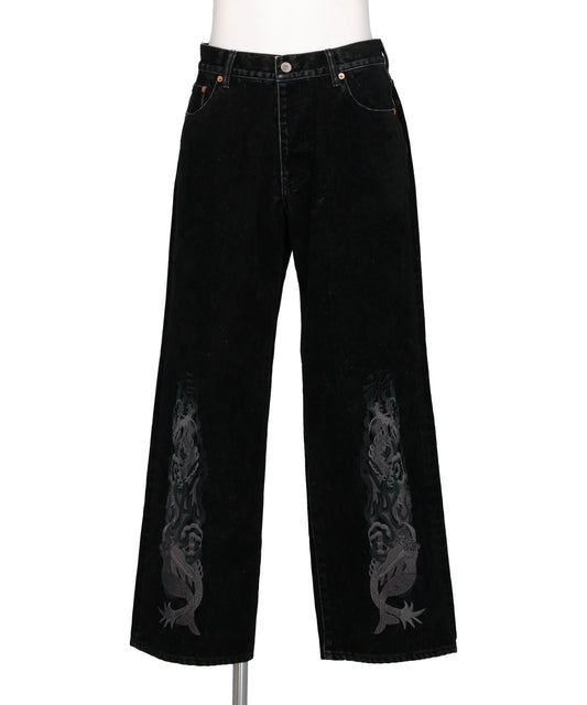 doublet(ダブレット)FLOCKED DEINM EMBROIDERED PANTS