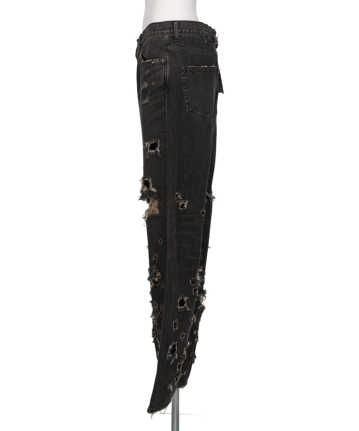 “DAMAGE” STRAIGHT DENIM PANTS