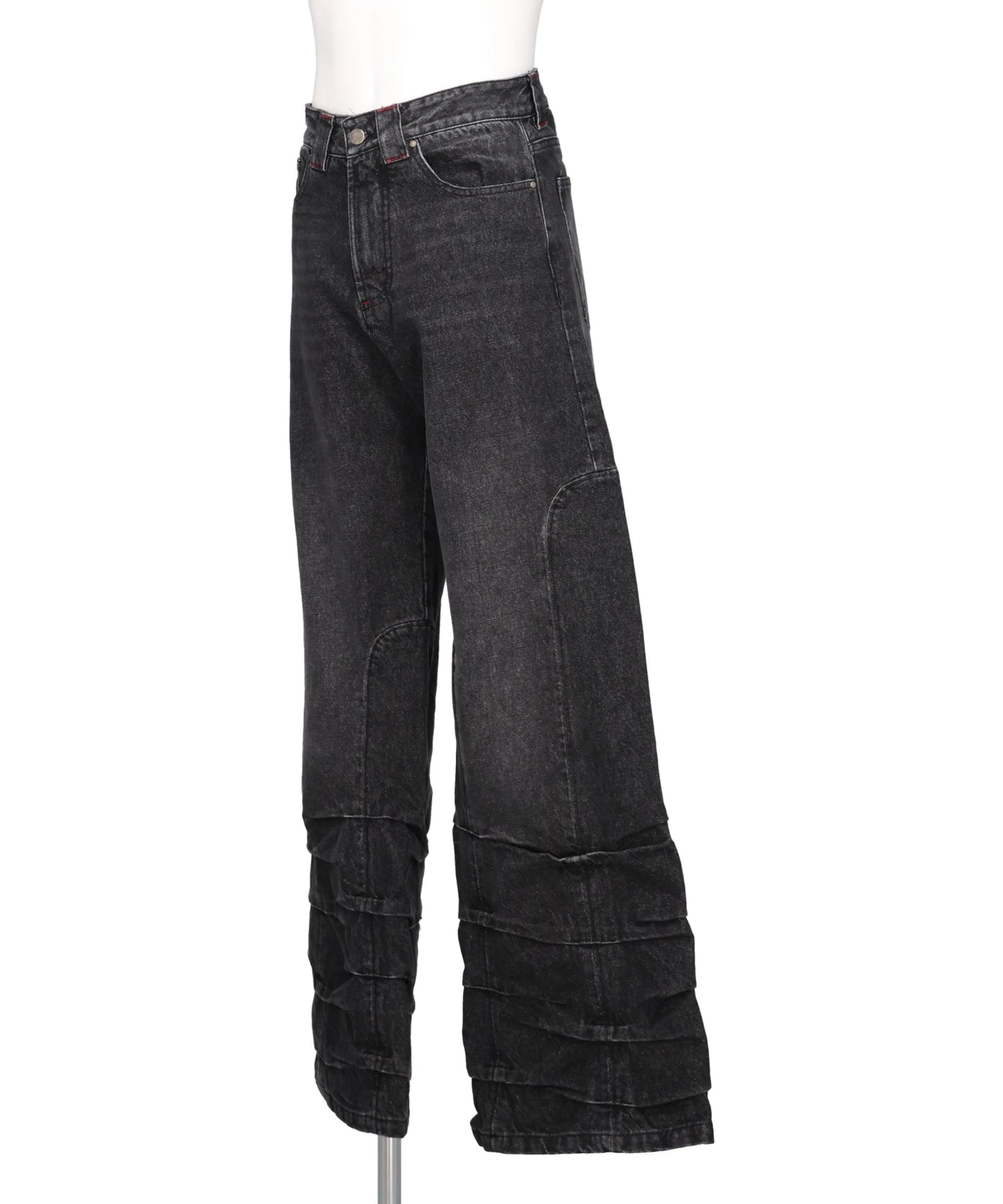 SMOCK WIDE FIT JEANS BLACK STONEWASH
