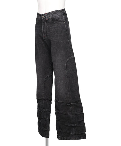 SMOCK WIDE FIT JEANS BLACK STONEWASH