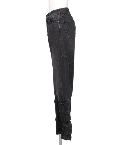 SMOCK WIDE FIT JEANS BLACK STONEWASH