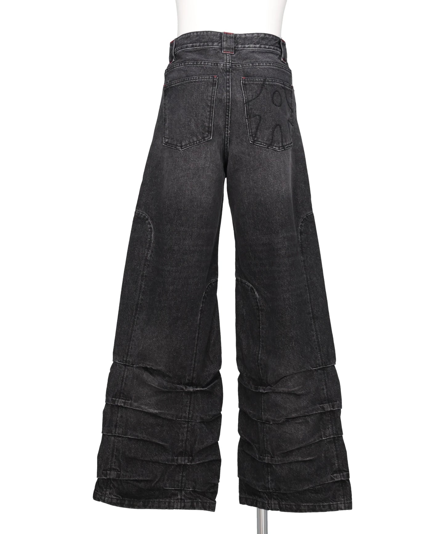 SMOCK WIDE FIT JEANS BLACK STONEWASH
