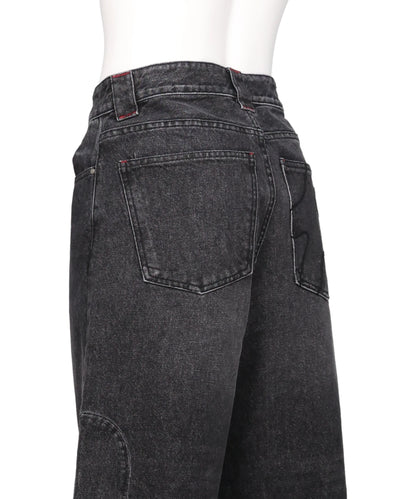 SMOCK WIDE FIT JEANS BLACK STONEWASH