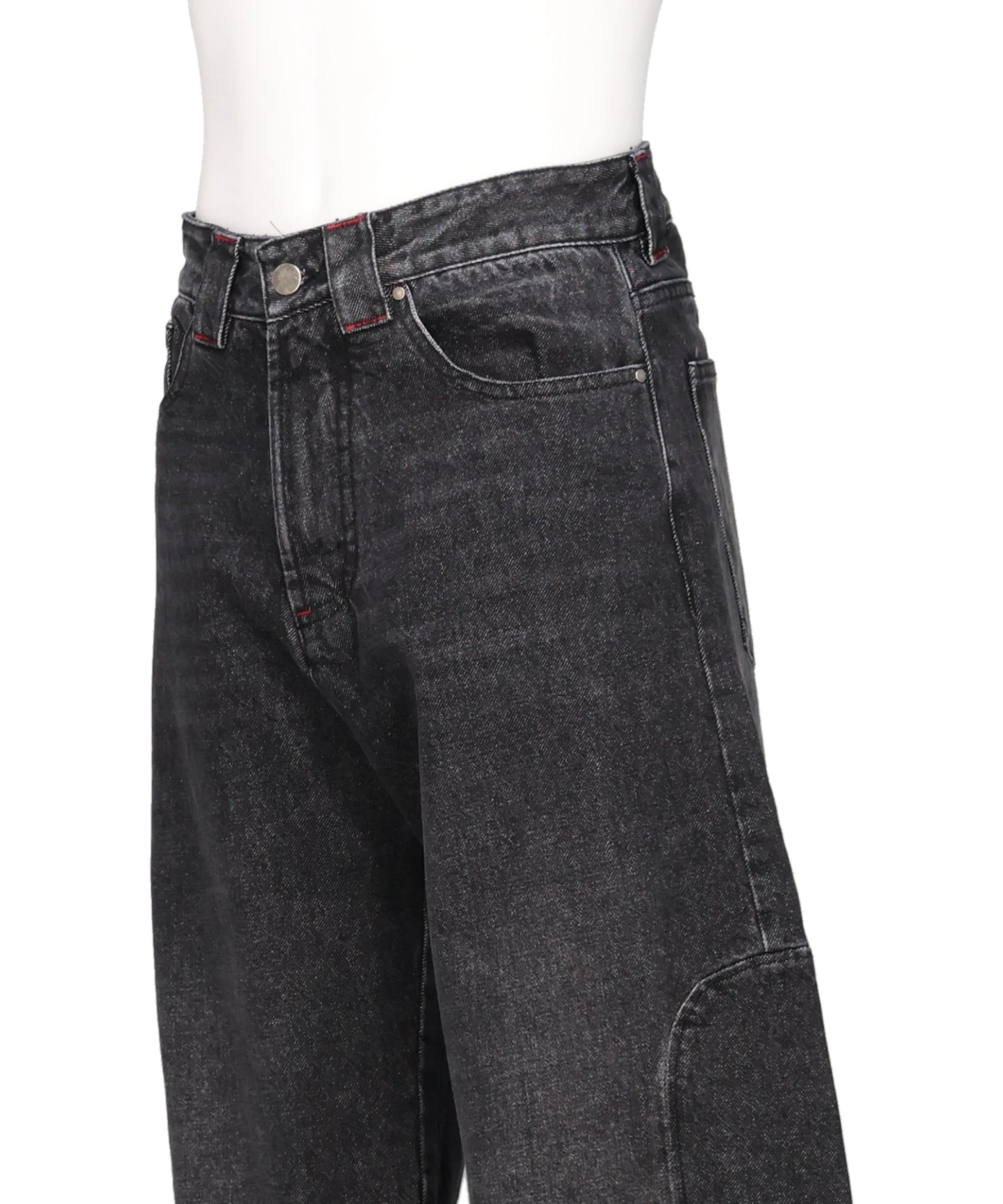 SMOCK WIDE FIT JEANS BLACK STONEWASH