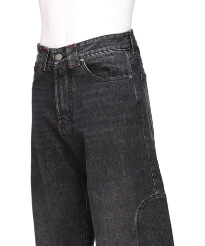 SMOCK WIDE FIT JEANS BLACK STONEWASH