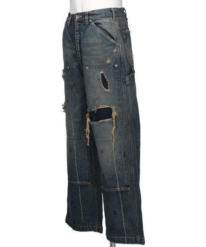 "80YEAR" DAMAGE PAINTER DENIM PANTS