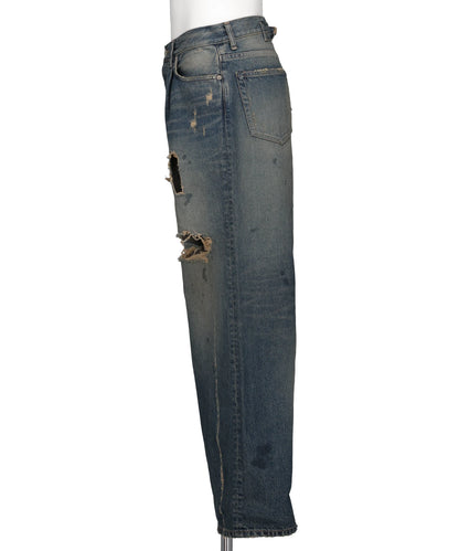"80YEAR" DAMAGE WIDE DENIM PANTS