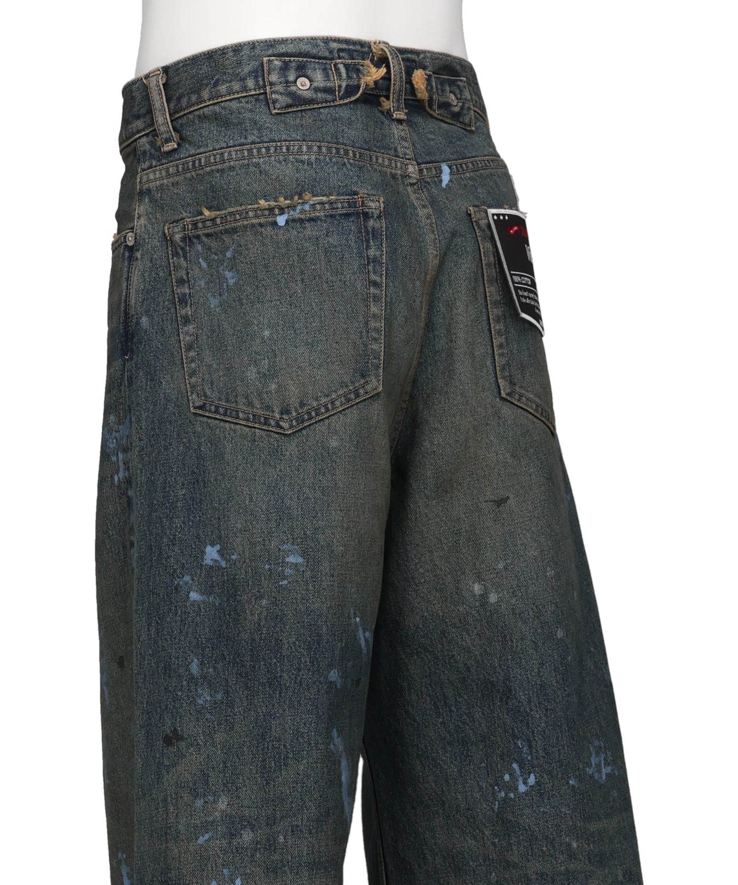 "PAINT" WIDE DENIM PANTS