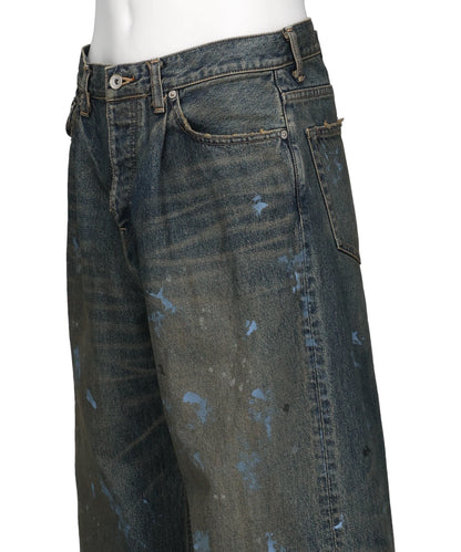 "PAINT" WIDE DENIM PANTS