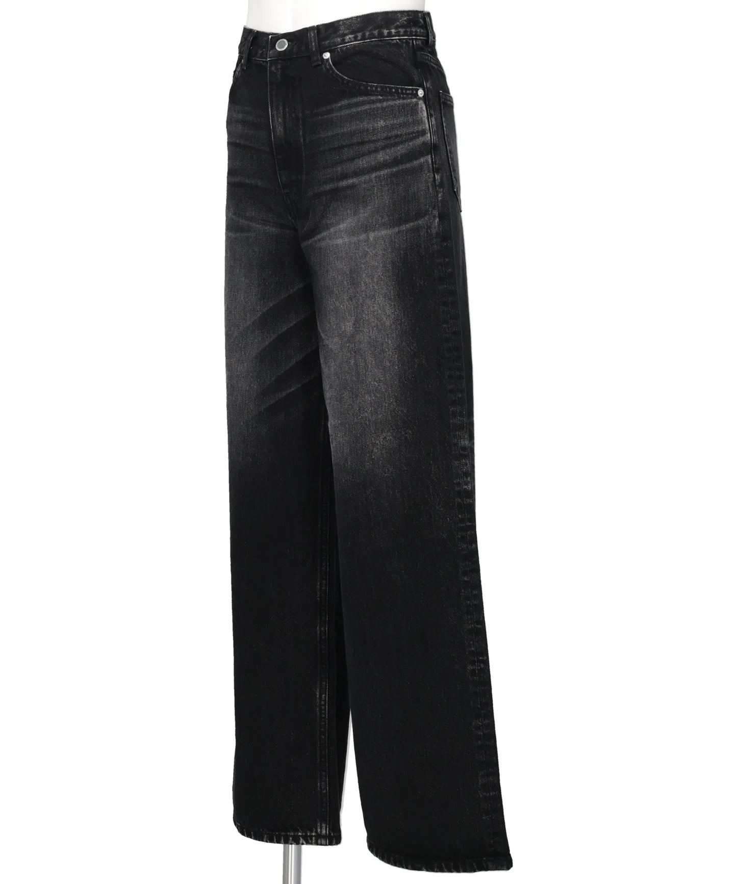 WASHED DENIM WIDE PANTS