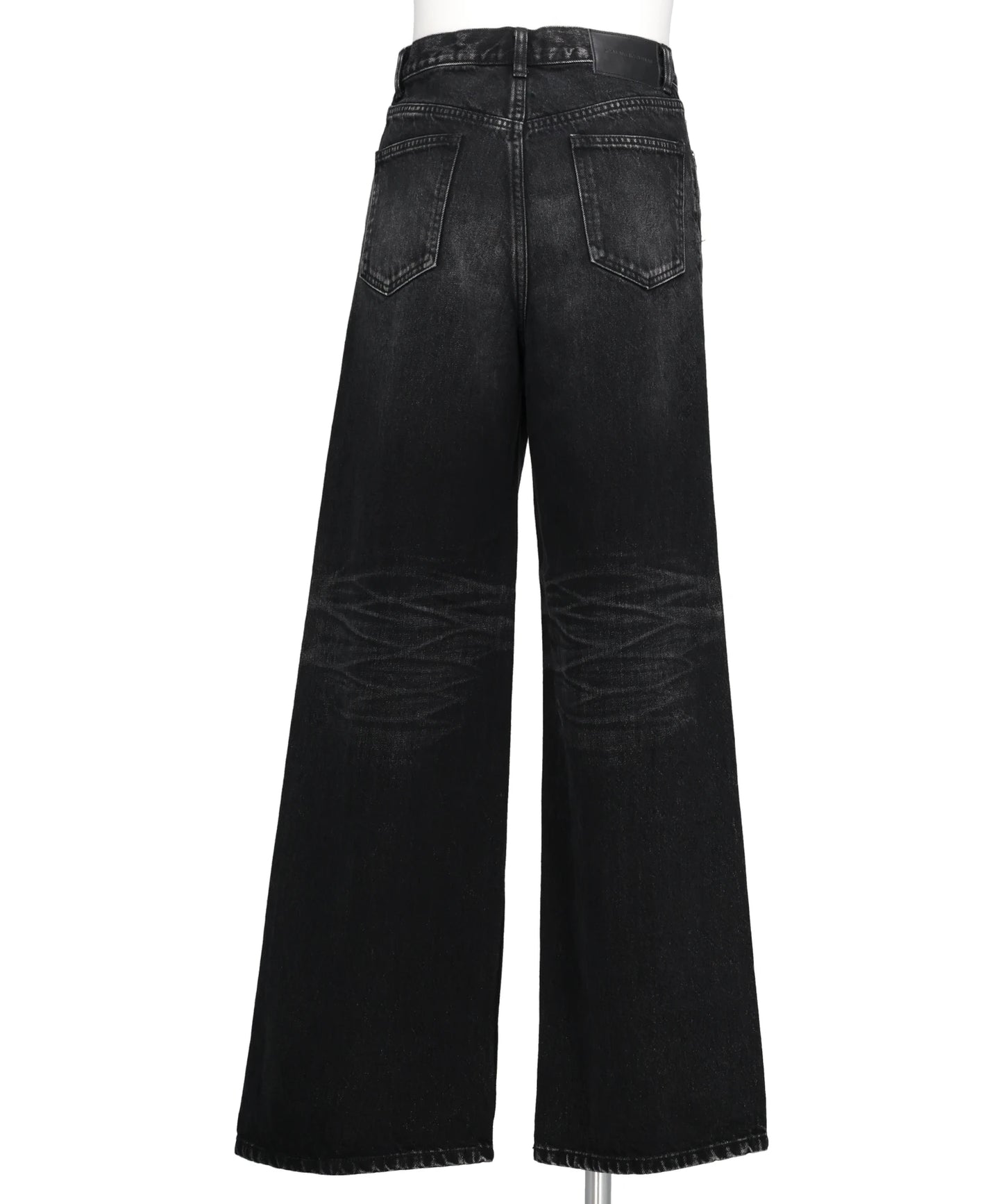 WASHED DENIM WIDE PANTS