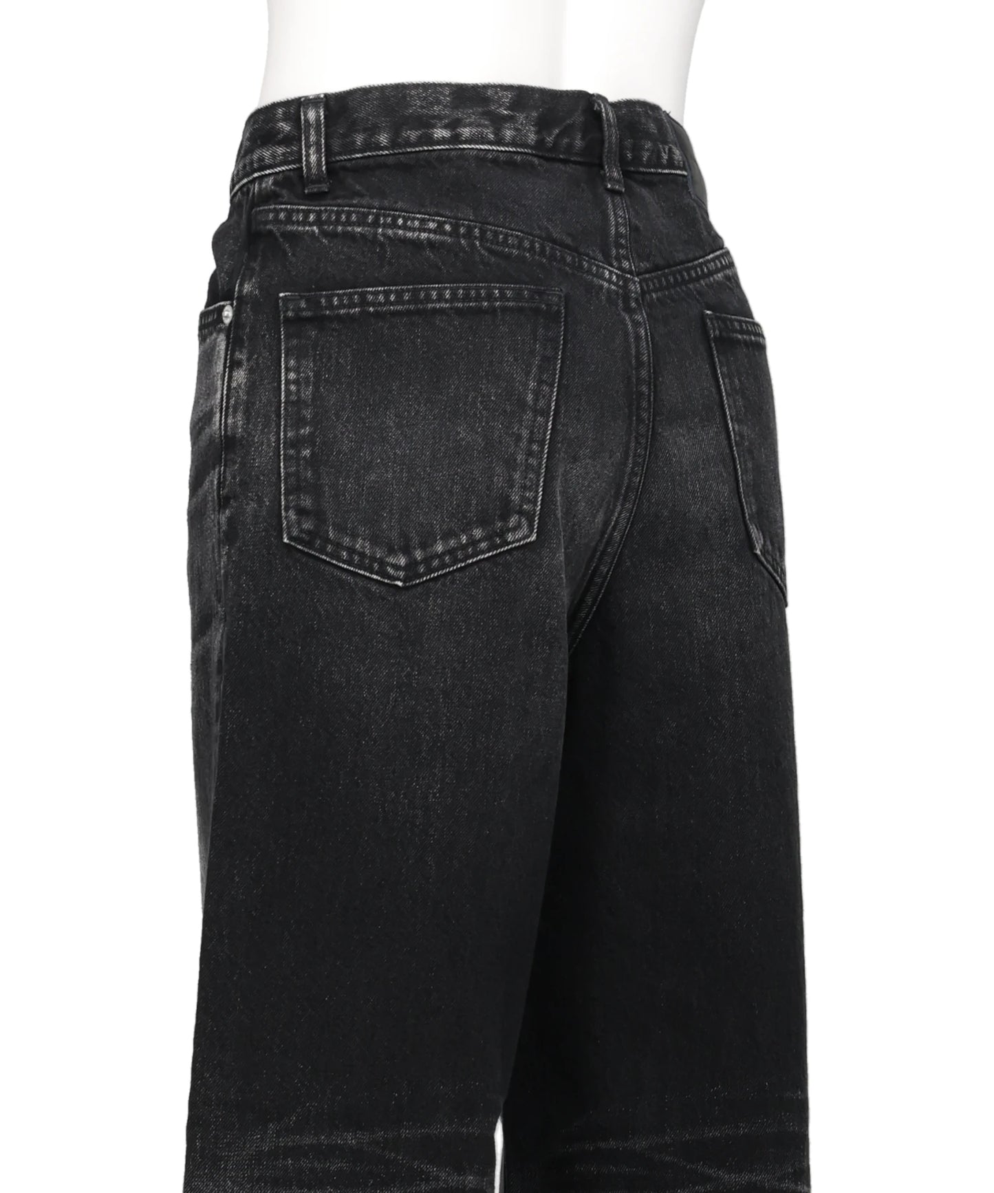 WASHED DENIM WIDE PANTS