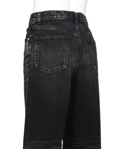 WASHED DENIM WIDE PANTS