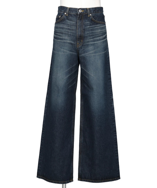 WASHED DENIM WIDE PANTS