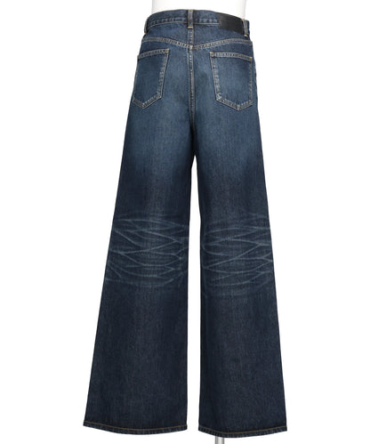 WASHED DENIM WIDE PANTS