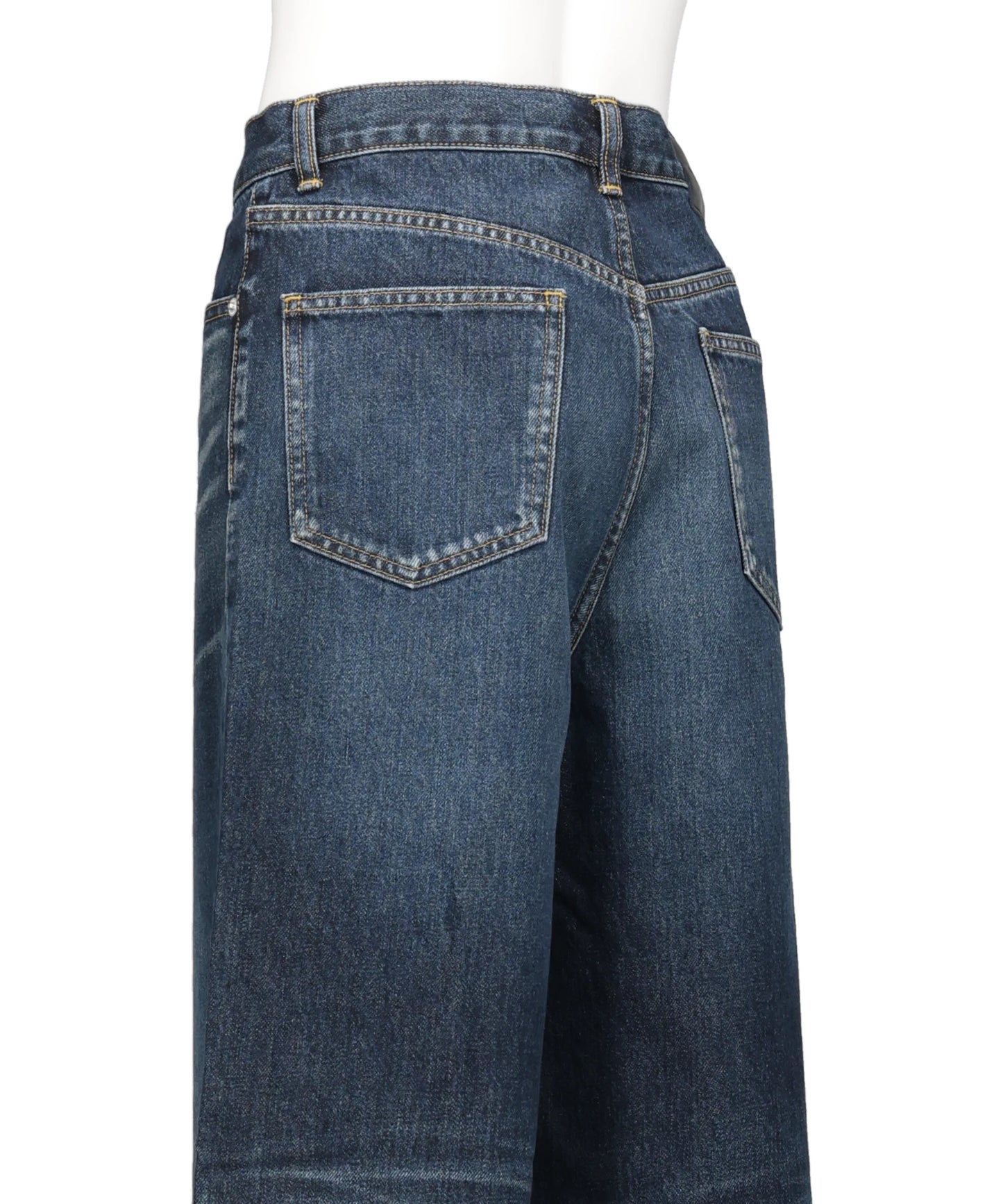 WASHED DENIM WIDE PANTS
