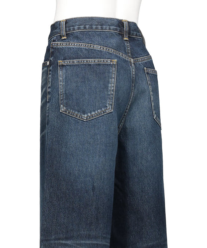 WASHED DENIM WIDE PANTS