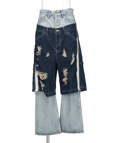 TOW-IN-ONE DENIM PANTS