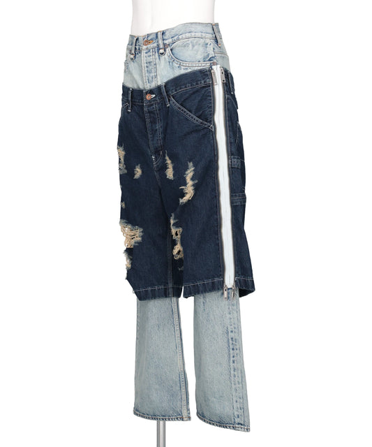 TOW-IN-ONE DENIM PANTS