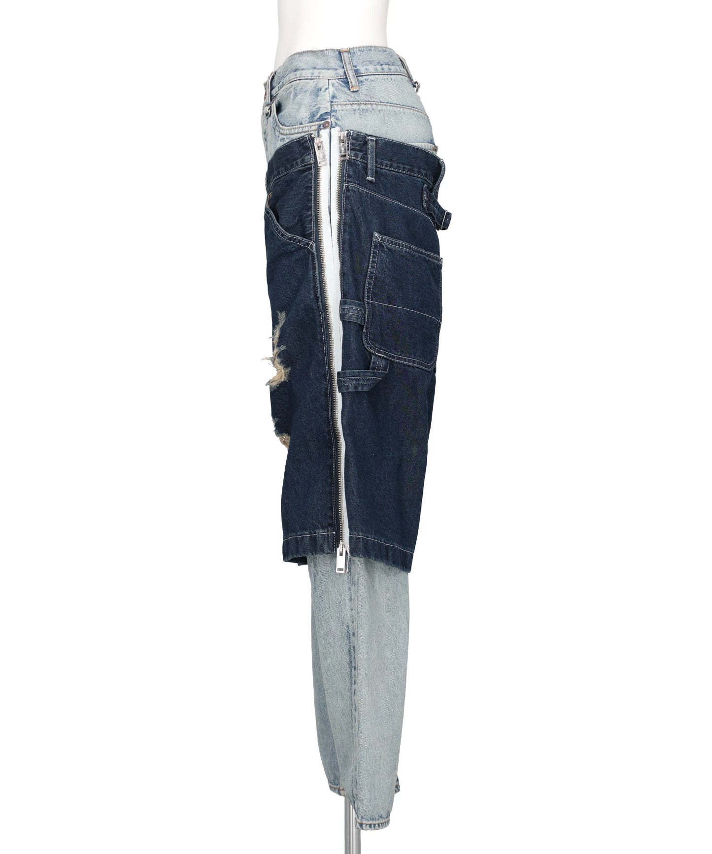 TOW-IN-ONE DENIM PANTS