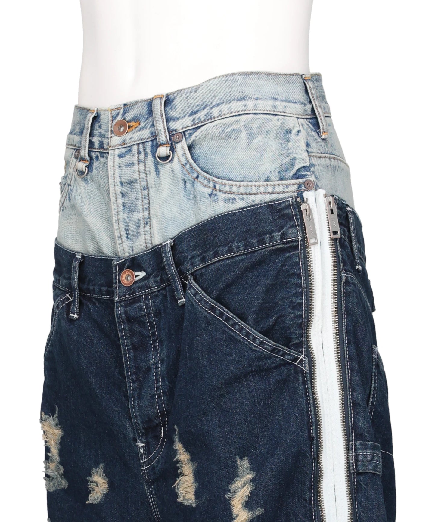 TOW-IN-ONE DENIM PANTS