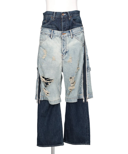 TOW-IN-ONE DENIM PANTS