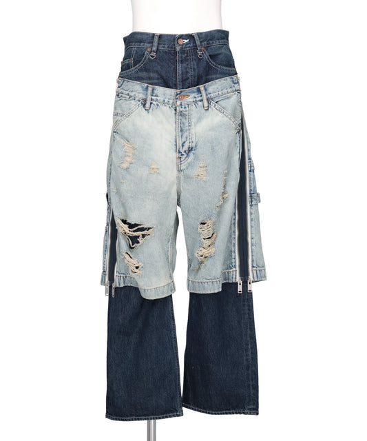 TOW-IN-ONE DENIM PANTS
