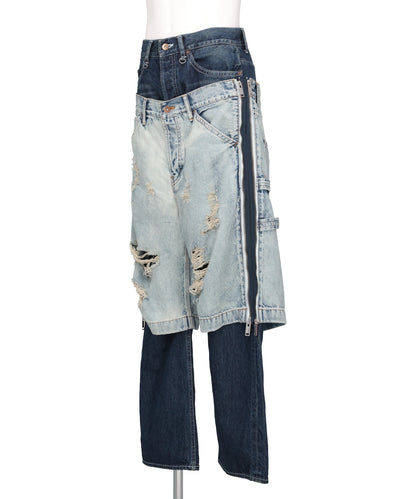 TOW-IN-ONE DENIM PANTS