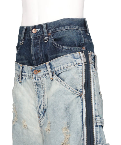 TOW-IN-ONE DENIM PANTS