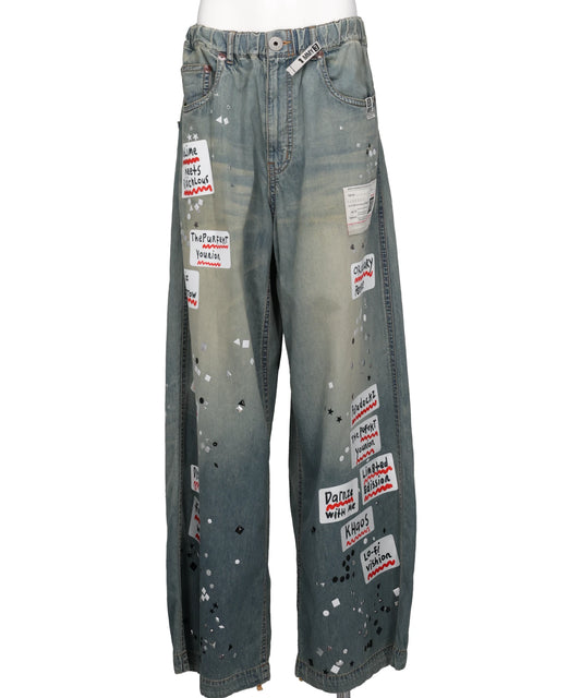 DENIM STICKER PANTS