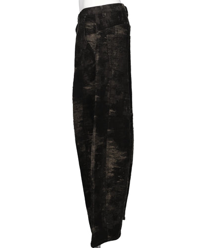DENIM CURVED PANTS