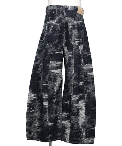 DENIM CURVED PANTS
