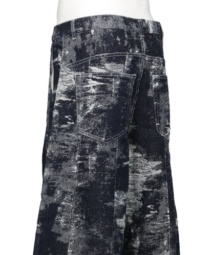 DENIM CURVED PANTS