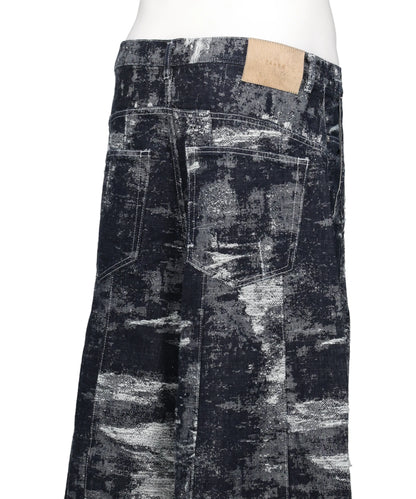 DENIM CURVED PANTS