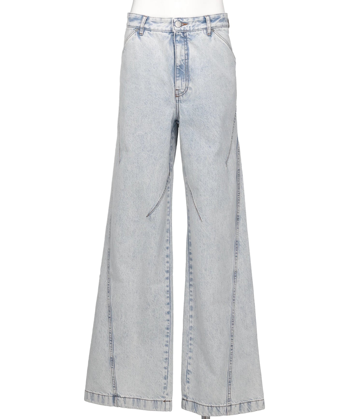 DENIM LARGE TROUSERS WITH DARTS