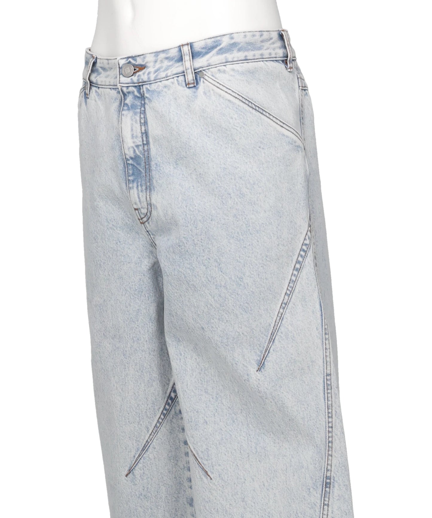 DENIM LARGE TROUSERS WITH DARTS