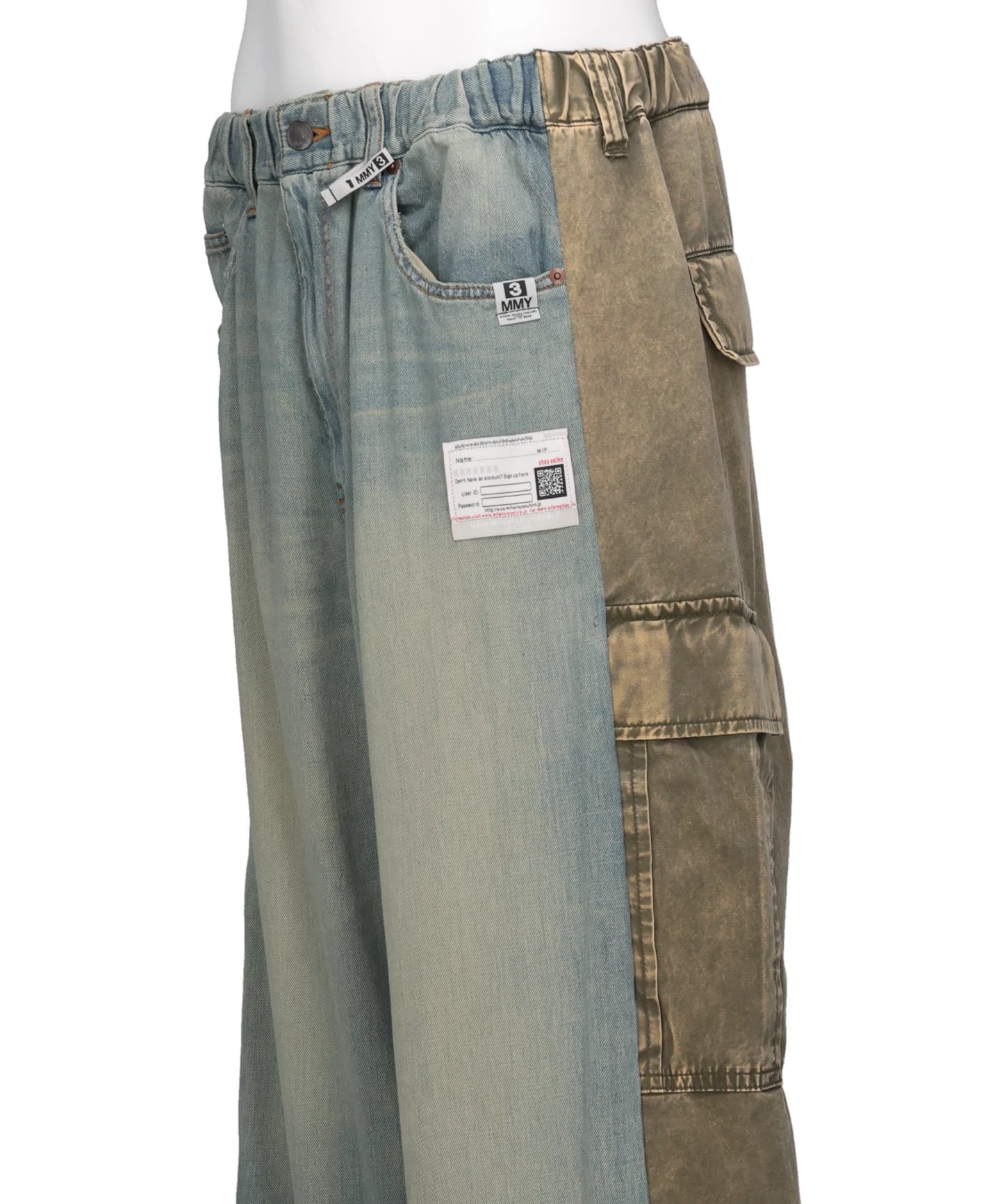 FRONT BACK COMBINED DENIM PANTS