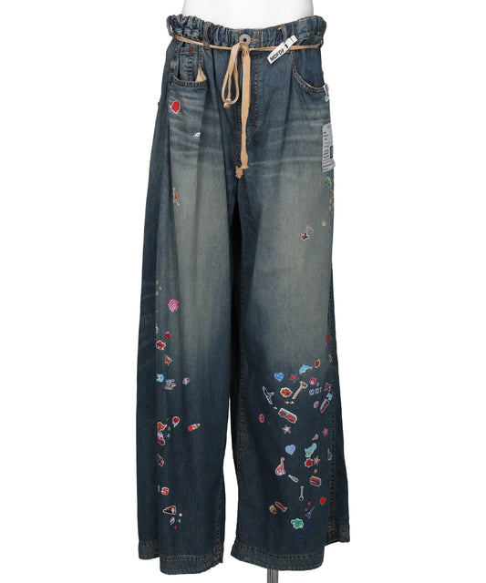 Maison MIHARA YASUHIRO(メゾンミハラヤスヒロ) 2026SS DENIM HUGE DETAIL PANTS w KIDS STICKER K16PT342-