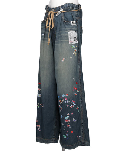 DENIM HUGE DETAIL PANTS w KIDS STICKER