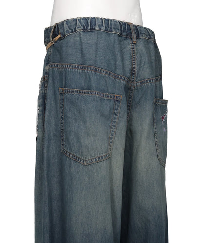 DENIM HUGE DETAIL PANTS w KIDS STICKER