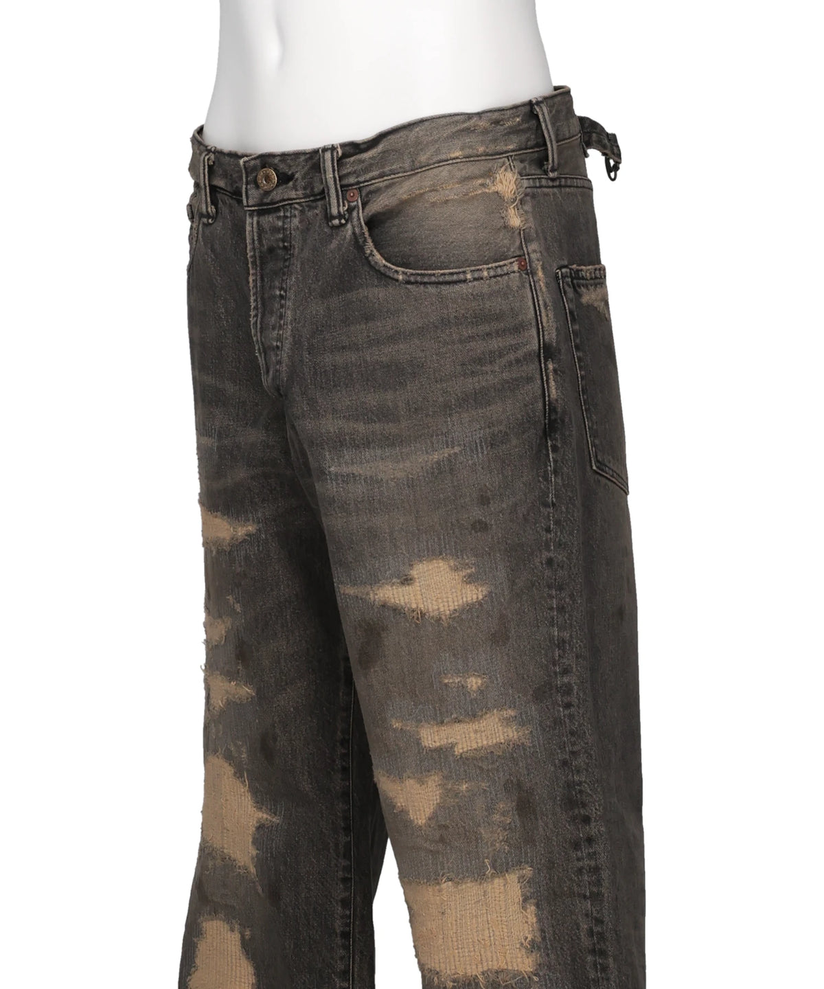 "STRAIGHT" VINTAGE REPAIR DENIM PANTS